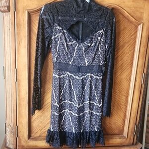 NWT VENUS Black Lace Detail Dress Size 4
